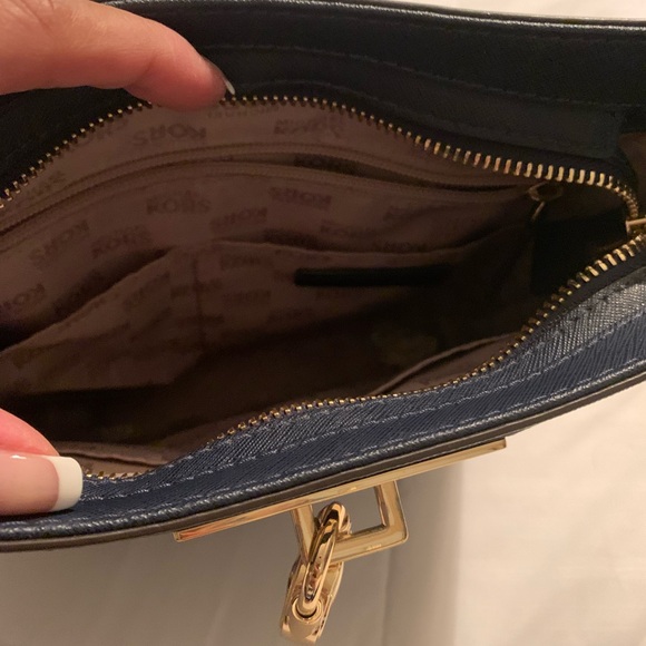 MICHAEL KORS INDIGO BLUE SAFFIANO LEATHER SHOULDER BAG - Picture 7 of 14